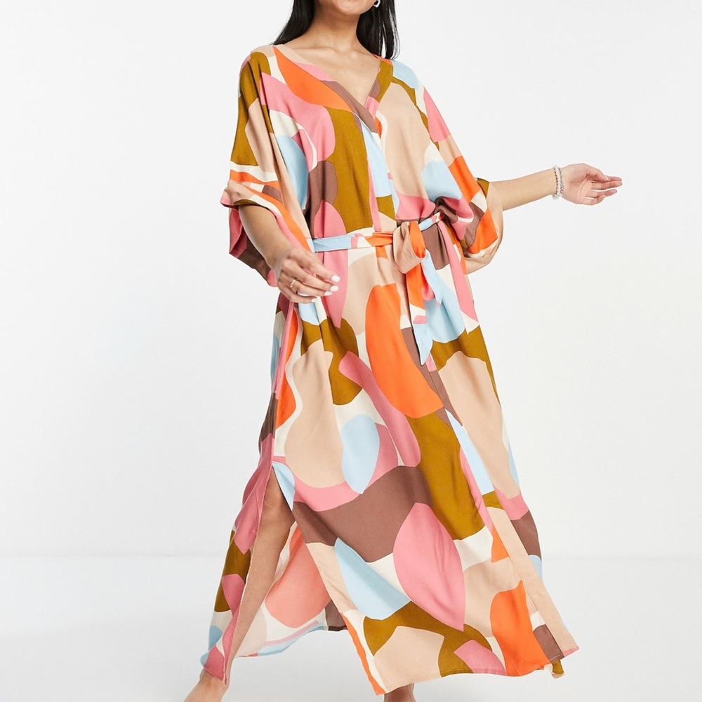 Monki Color Block Maxi Dress